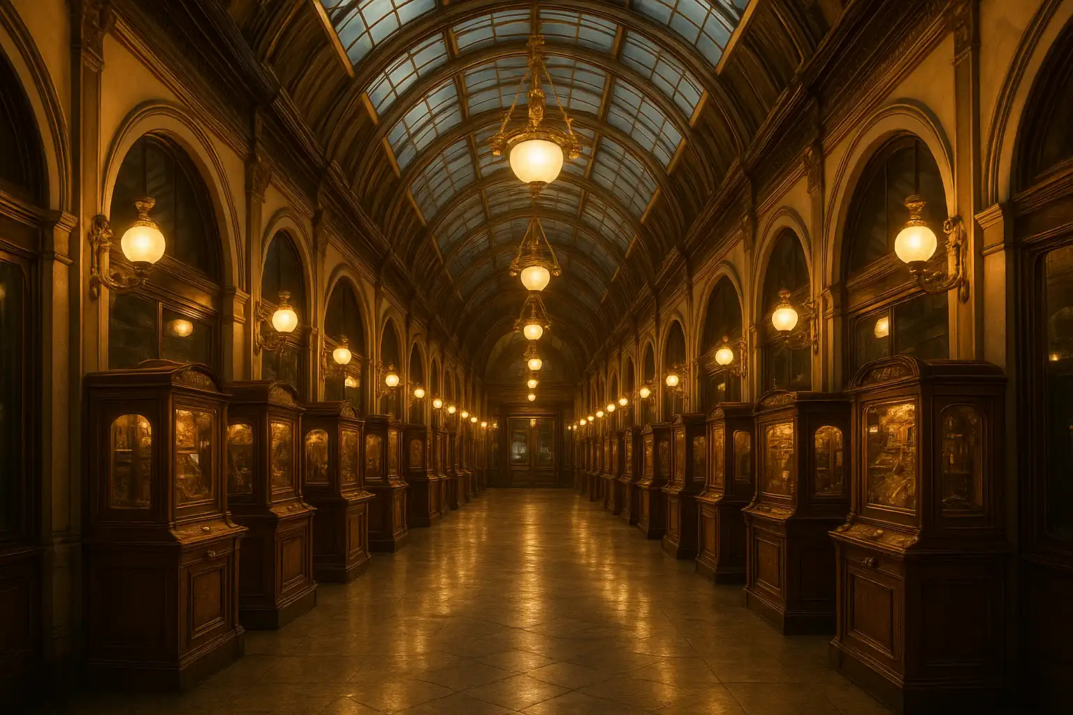 Vintage Westminster arcade hall with vaulted glass ceiling that inspired MetroBetz